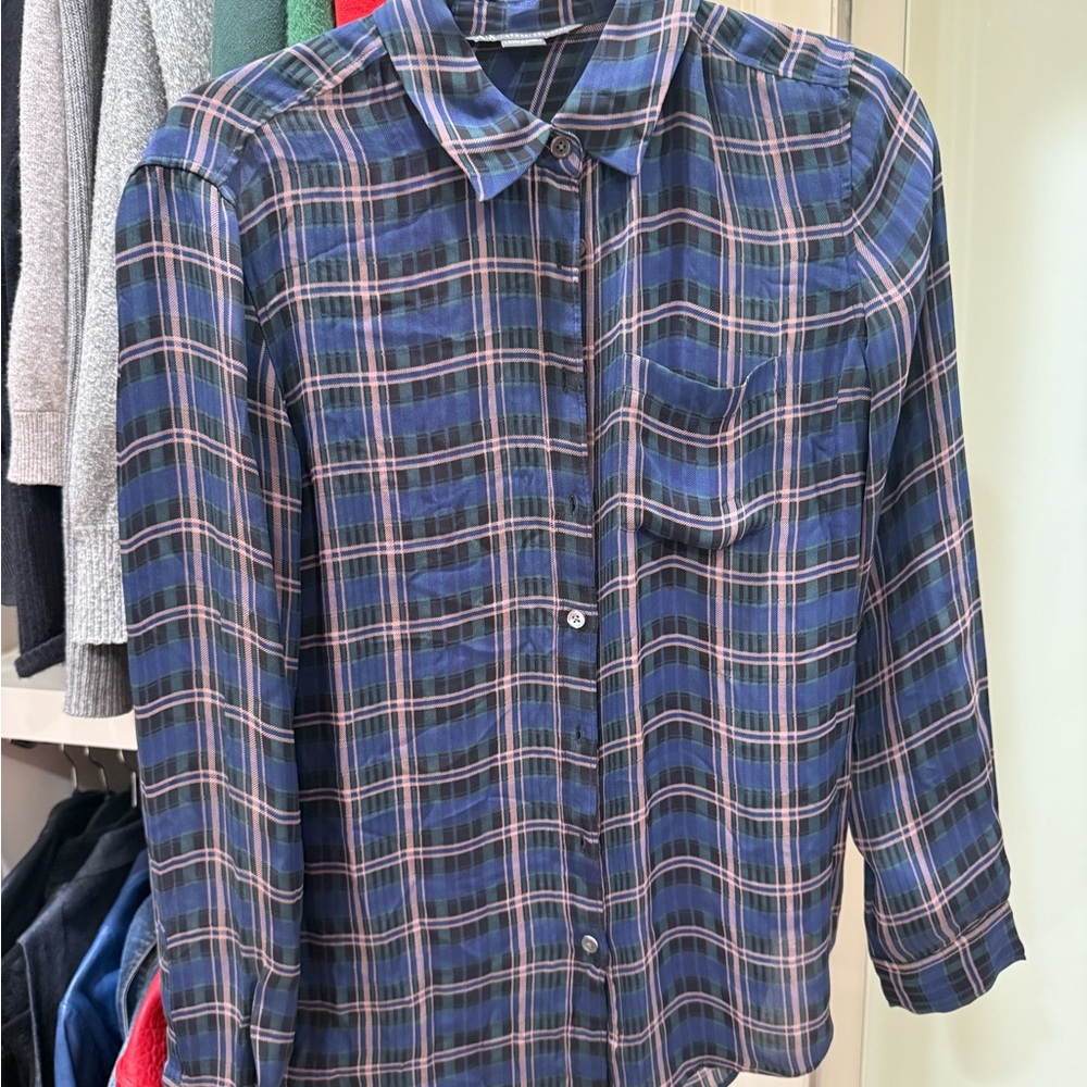Sheer Blue Plaid Shirt
